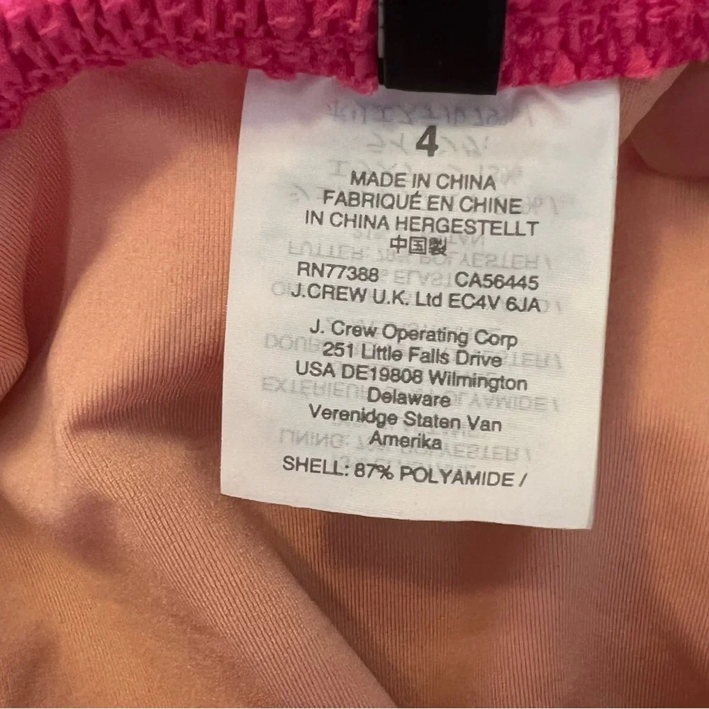 J. Crew Ruffle Bandeau One Piece with Rickrack size 4
